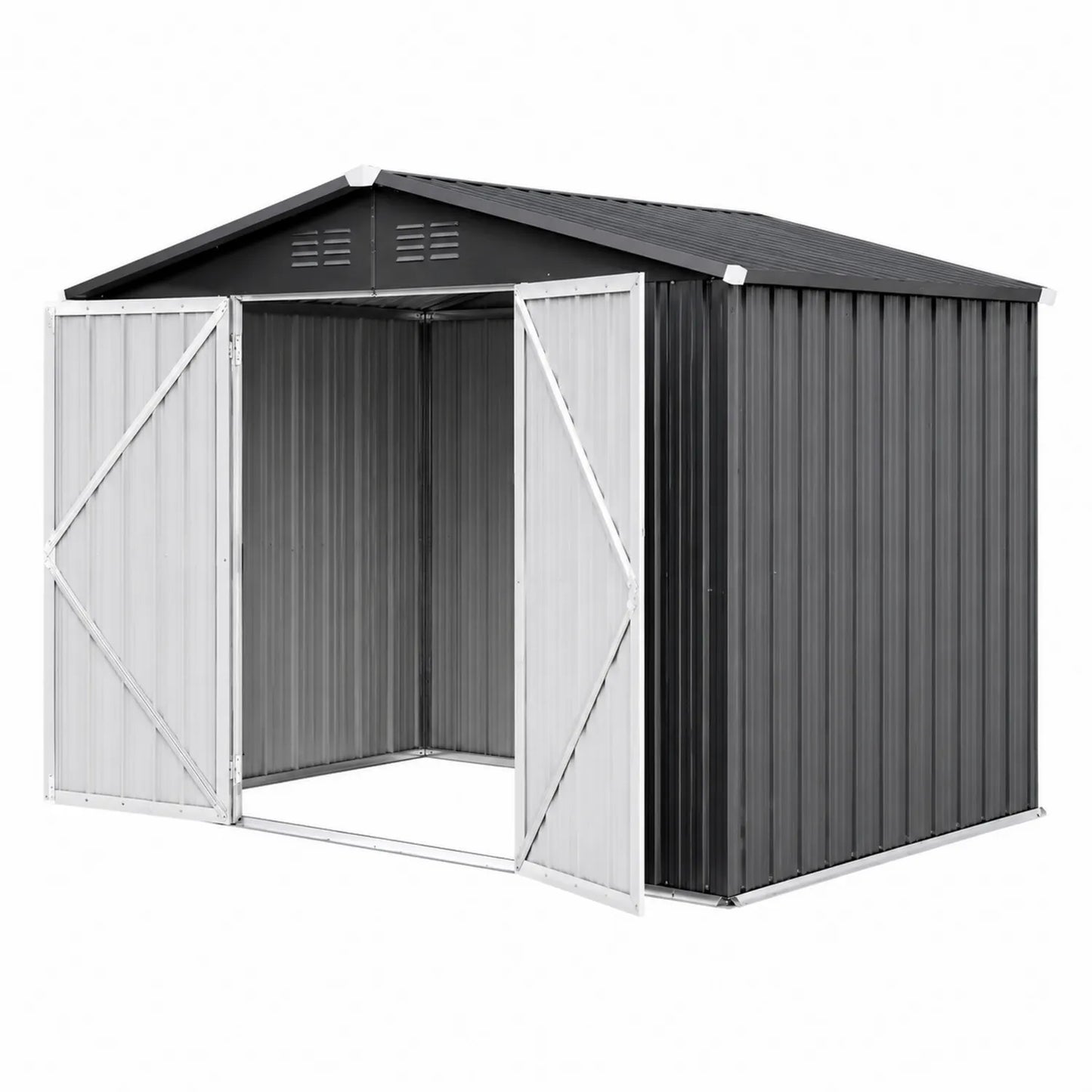 Metallgerätehaus Anthrazit/Silber 213 x 120 x 185 cm mit Doppeltür