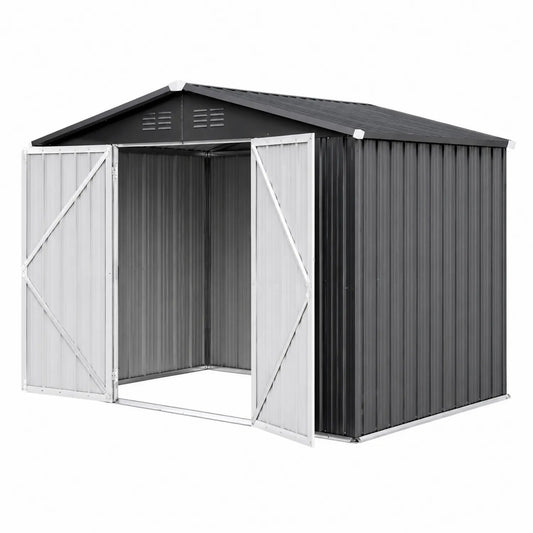 Metallgerätehaus Anthrazit/Silber 213 x 120 x 185 cm mit Doppeltür