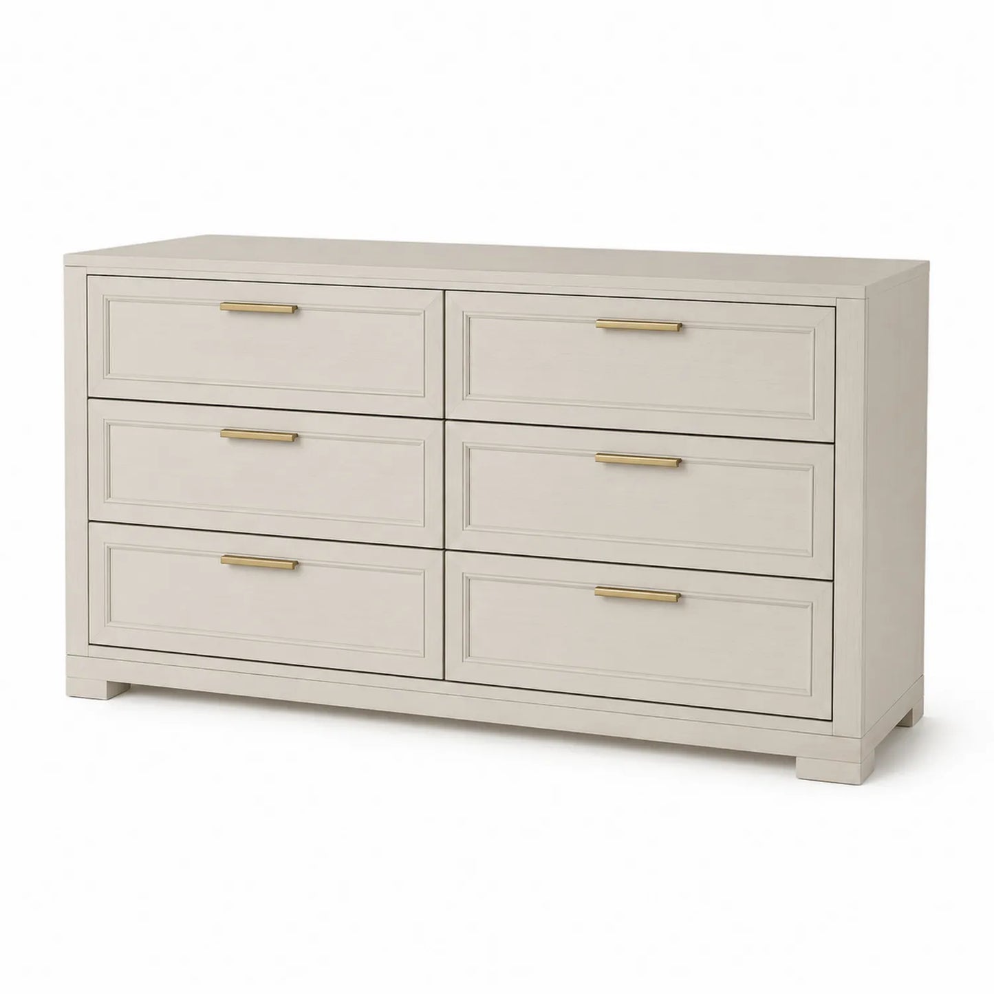 Kommode aus Holz mit 6 Schubladen in Beige 120 cm